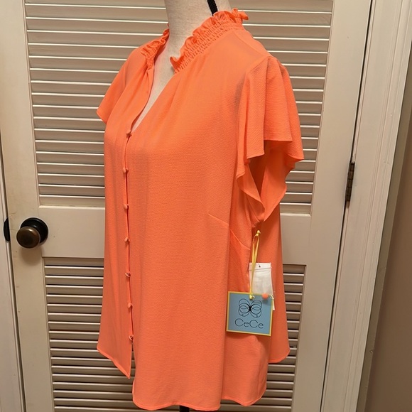 147. CeCe Blouse in Hot Lava - Picture 8 of 14